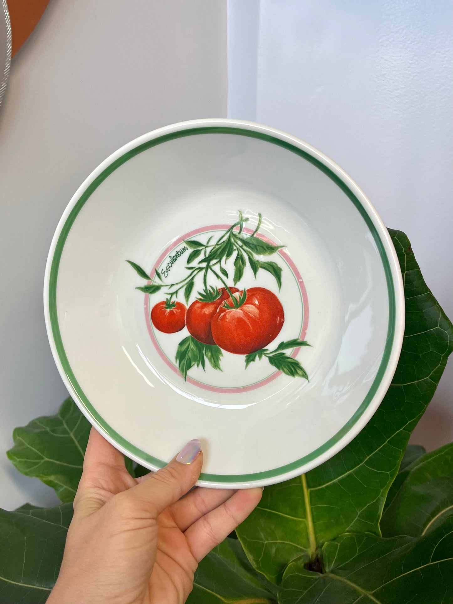 Vintage La Primula Ceramic Vegetable-painted Italian Pasta Bowls