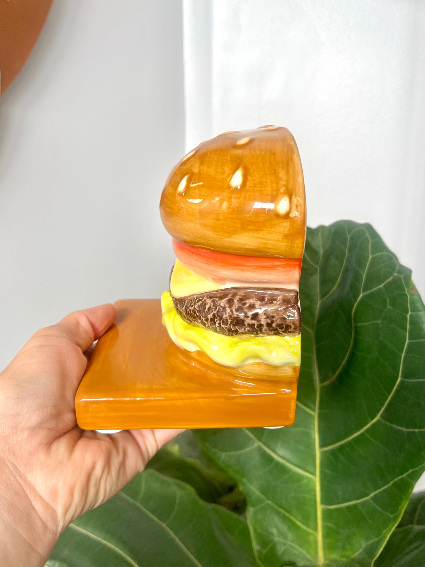 Vintage Ceramic Cheeseburger Bookends