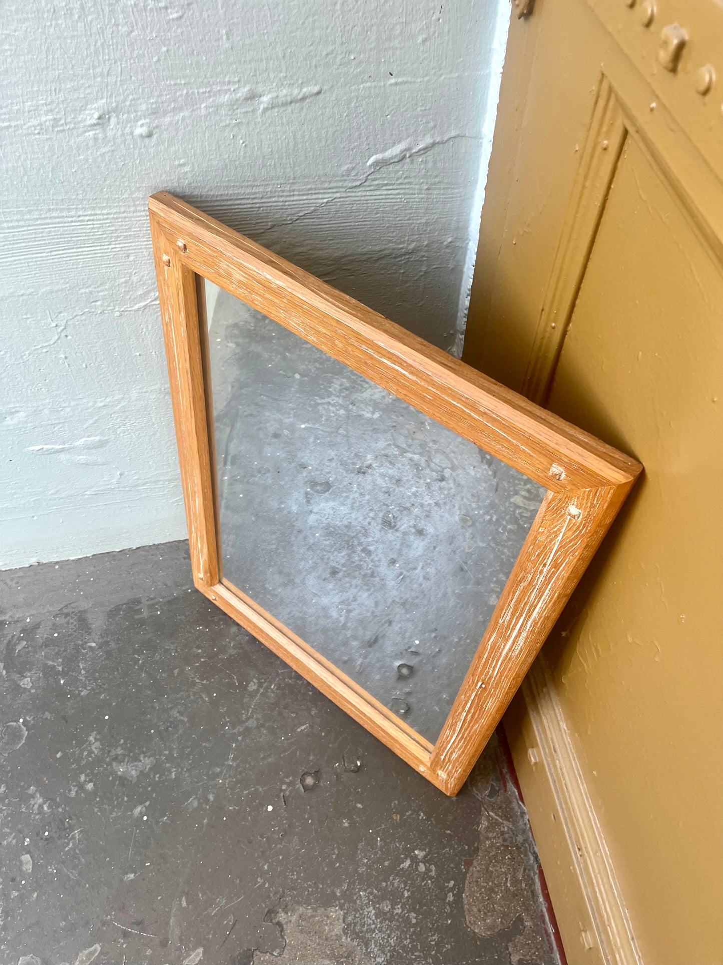 Vintage Brandt Ranch Oak Rustic Wall Mirror