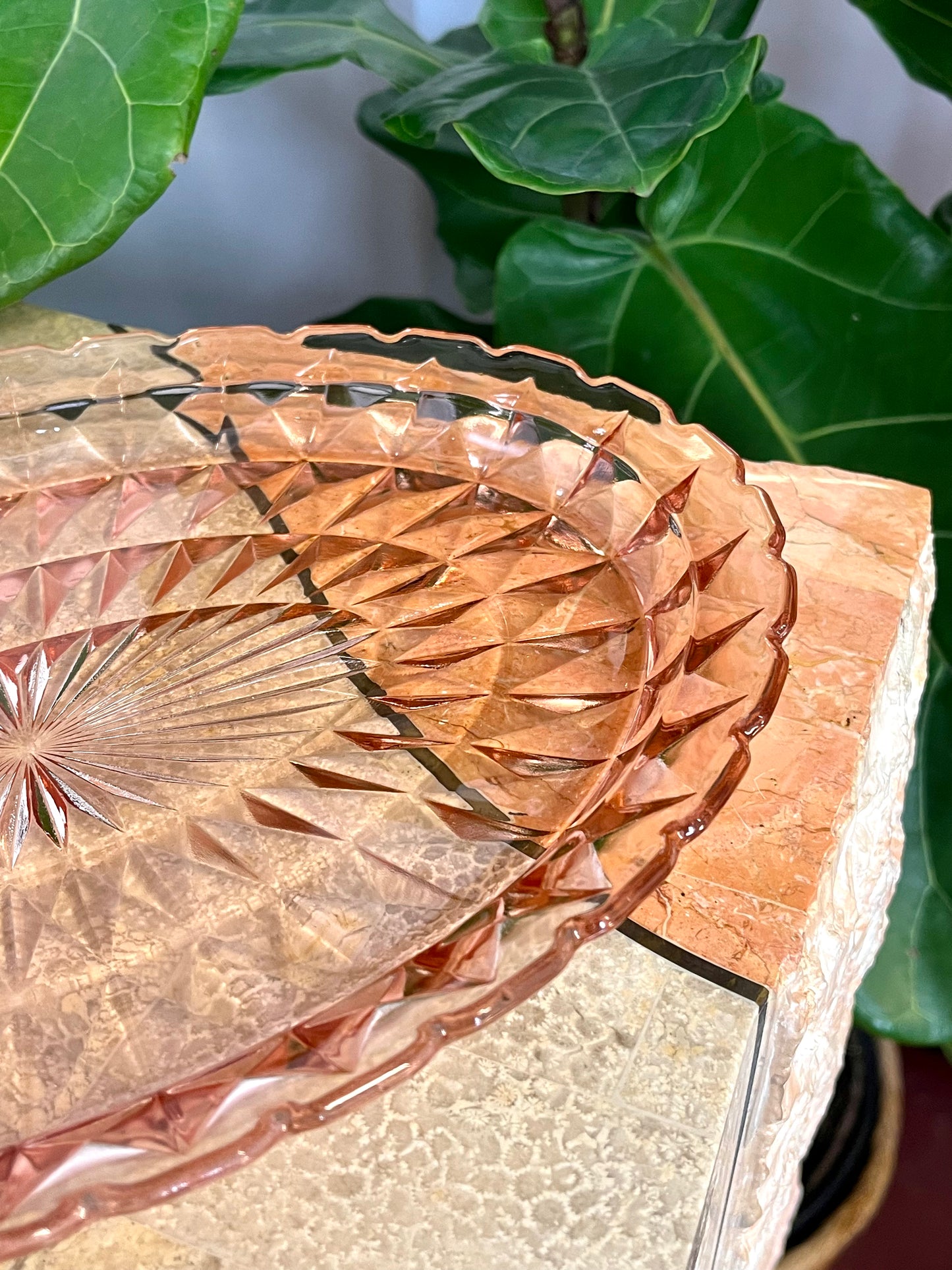 Vintage Jeanette “Windsor Pink” Depression Glass Platter