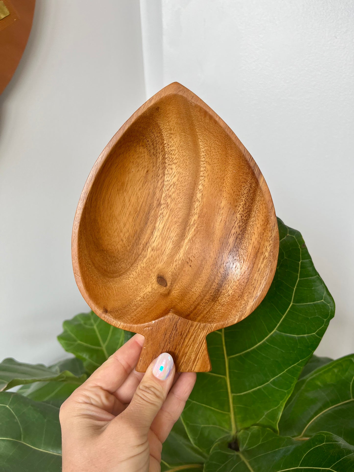 Vintage Teakwood Spade Trinket Dish