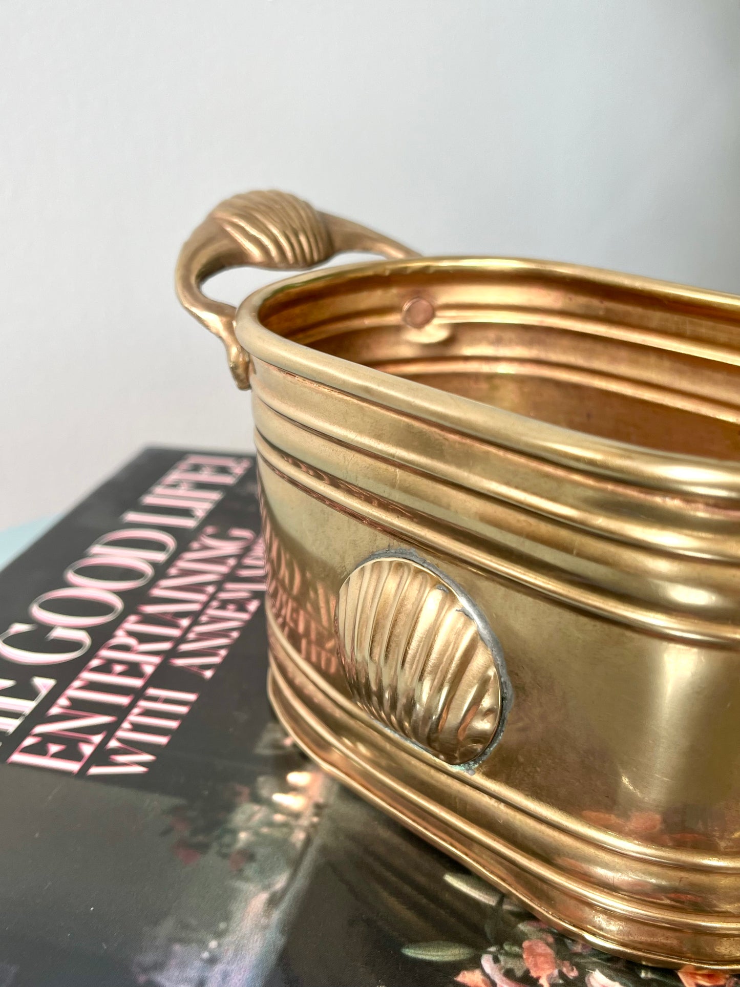 Vintage Brass Shell Planter