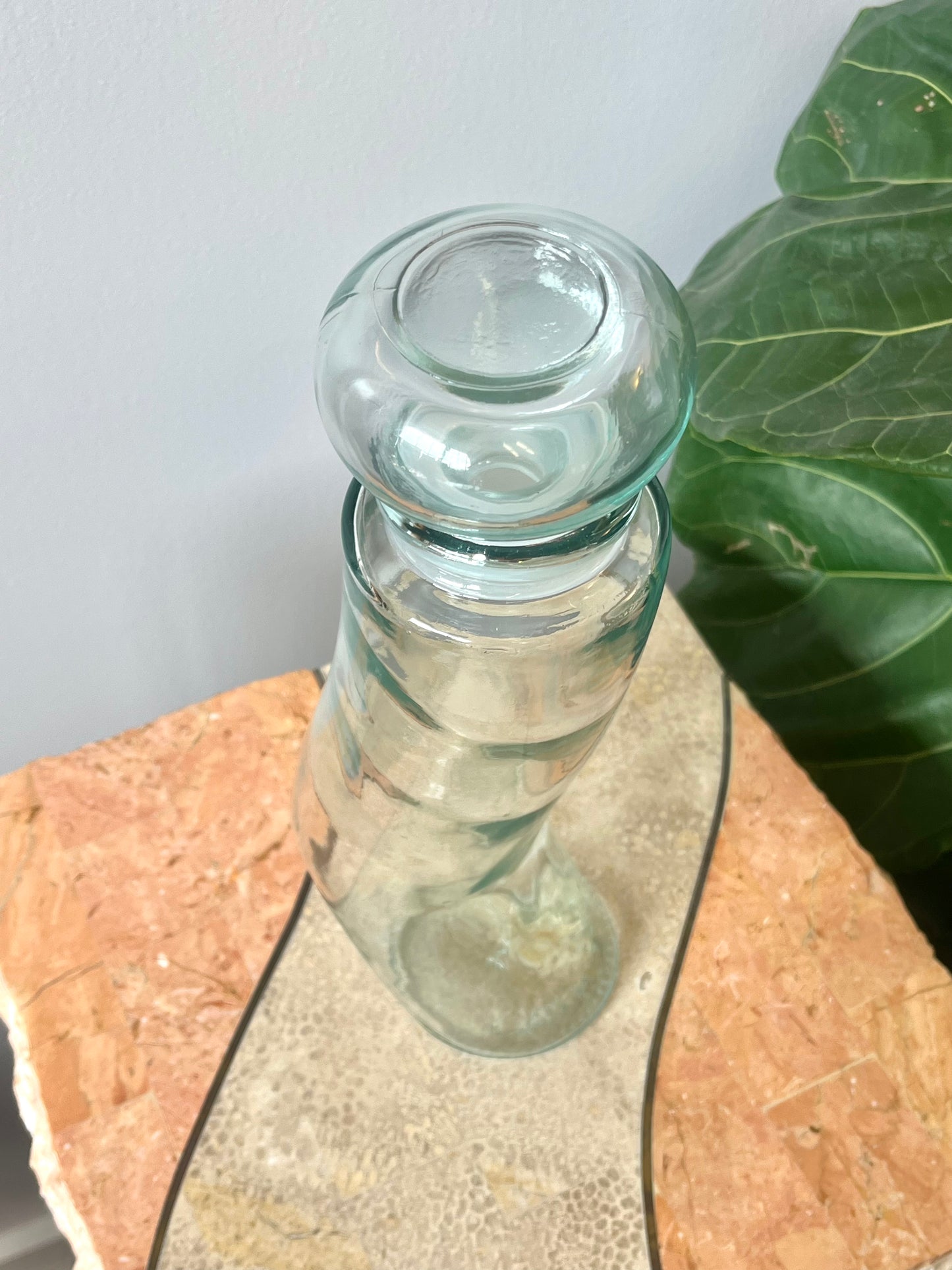 Vintage 2001 Curvy Glass Lidded Jar made in Italy