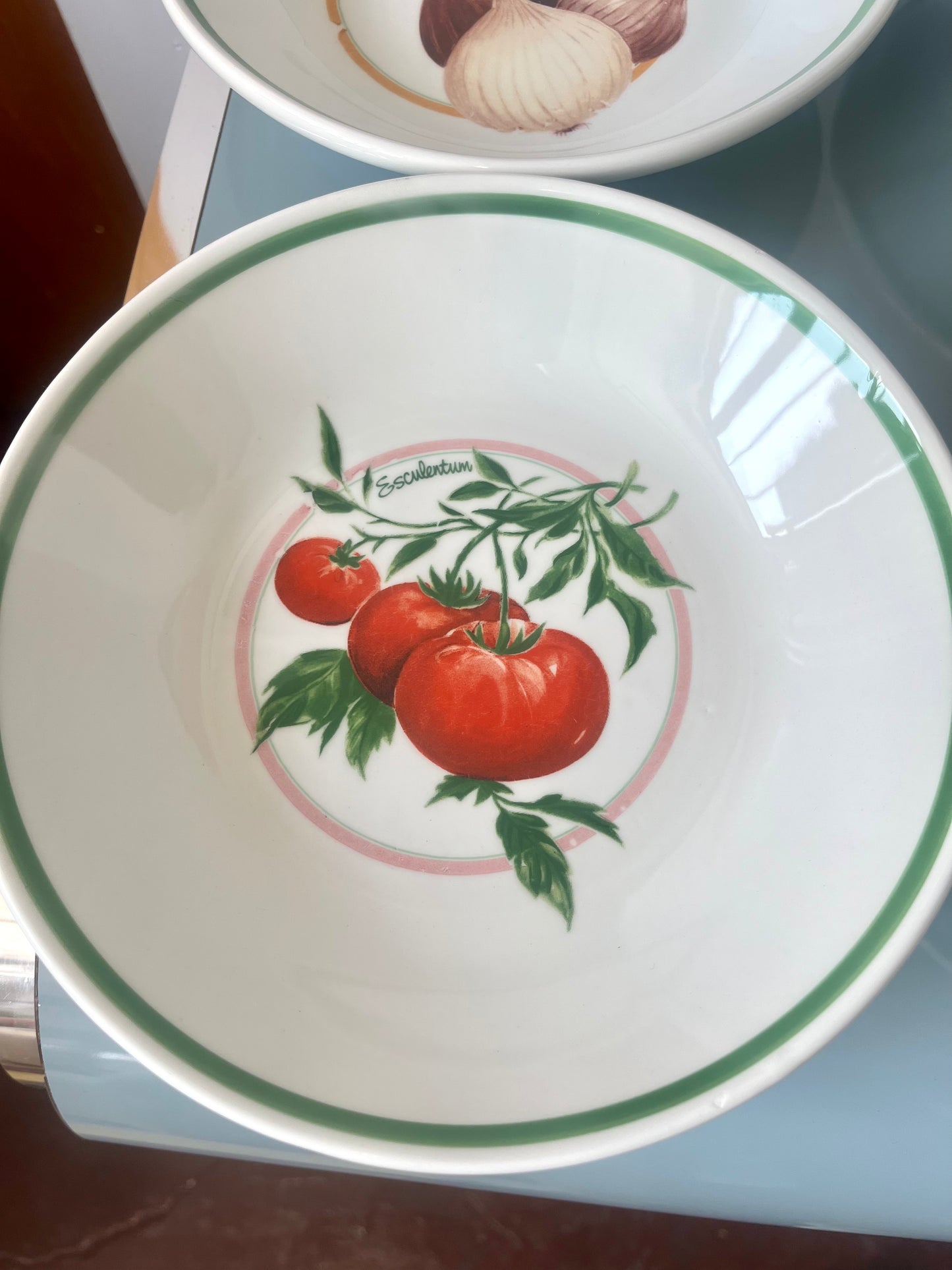 Vintage La Primula Ceramic Vegetable-painted Italian Pasta Bowls