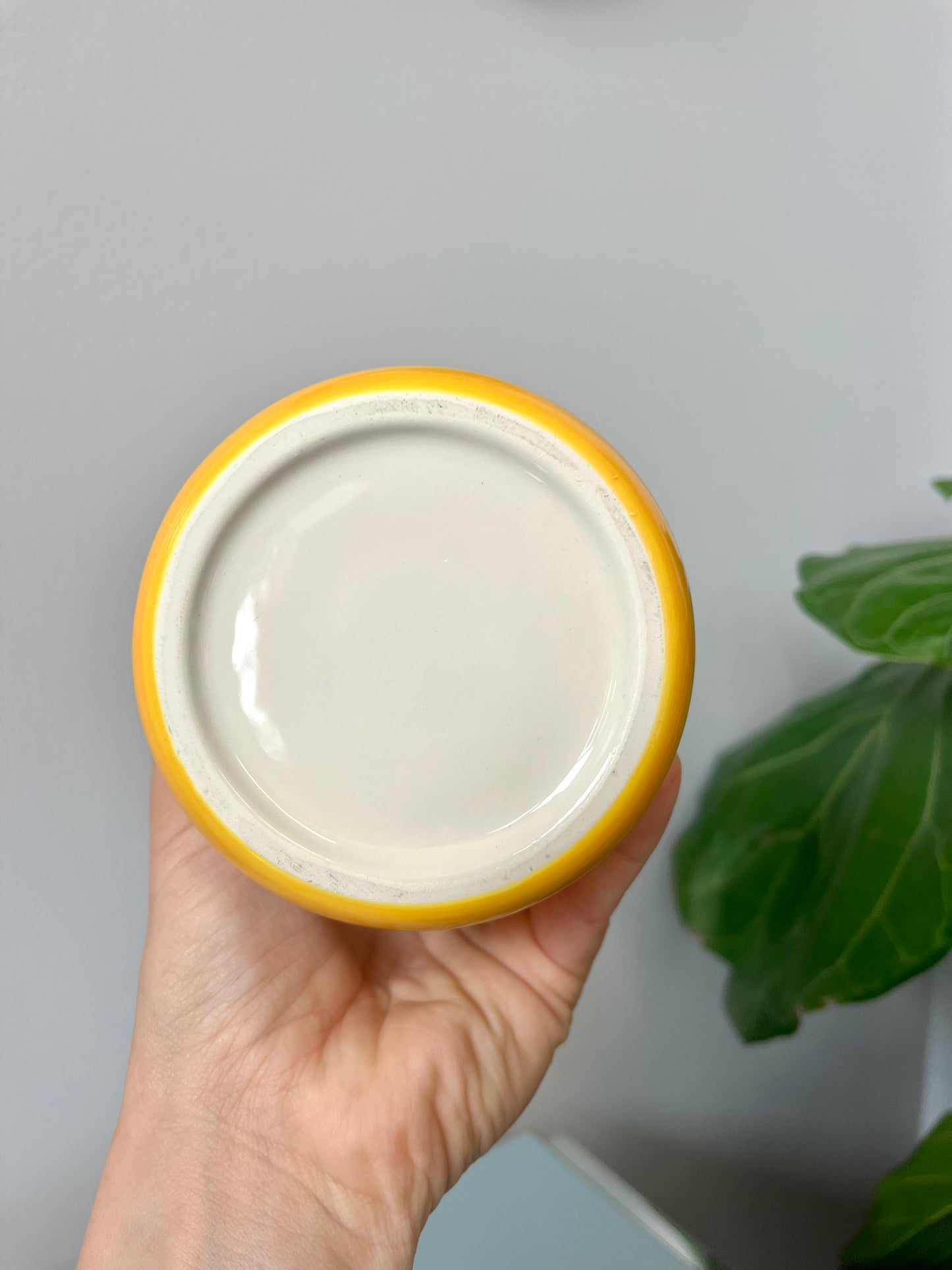 Vintage Yellow Ceramic Beehive Honey Pot
