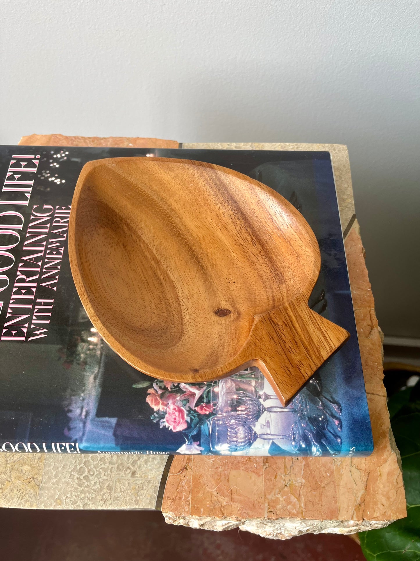 Vintage Teakwood Spade Trinket Dish