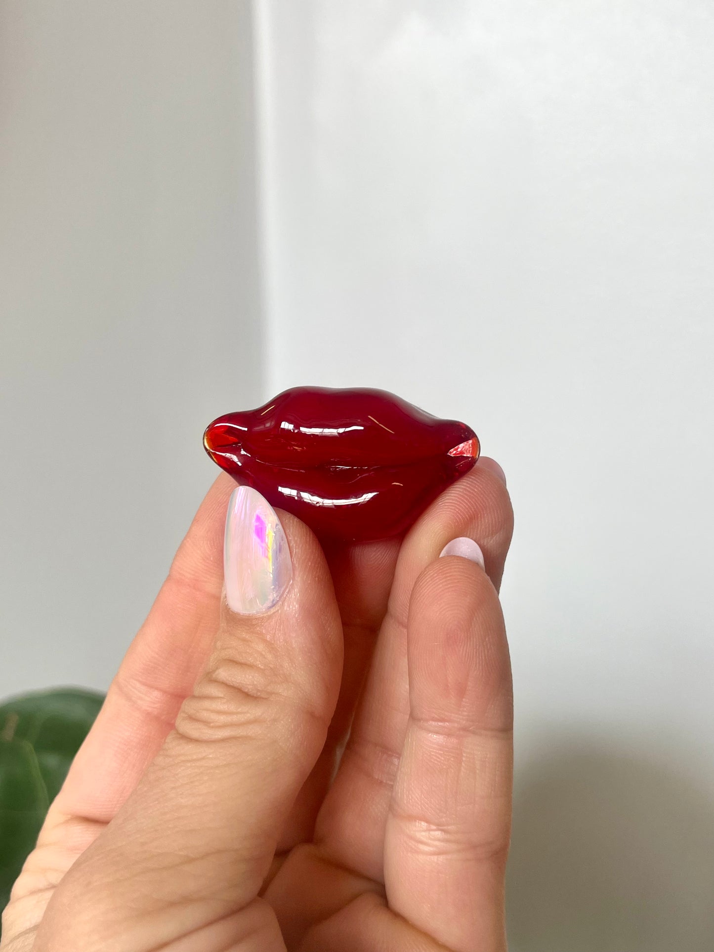 Vintage 2003 Blown Glass Red Lips