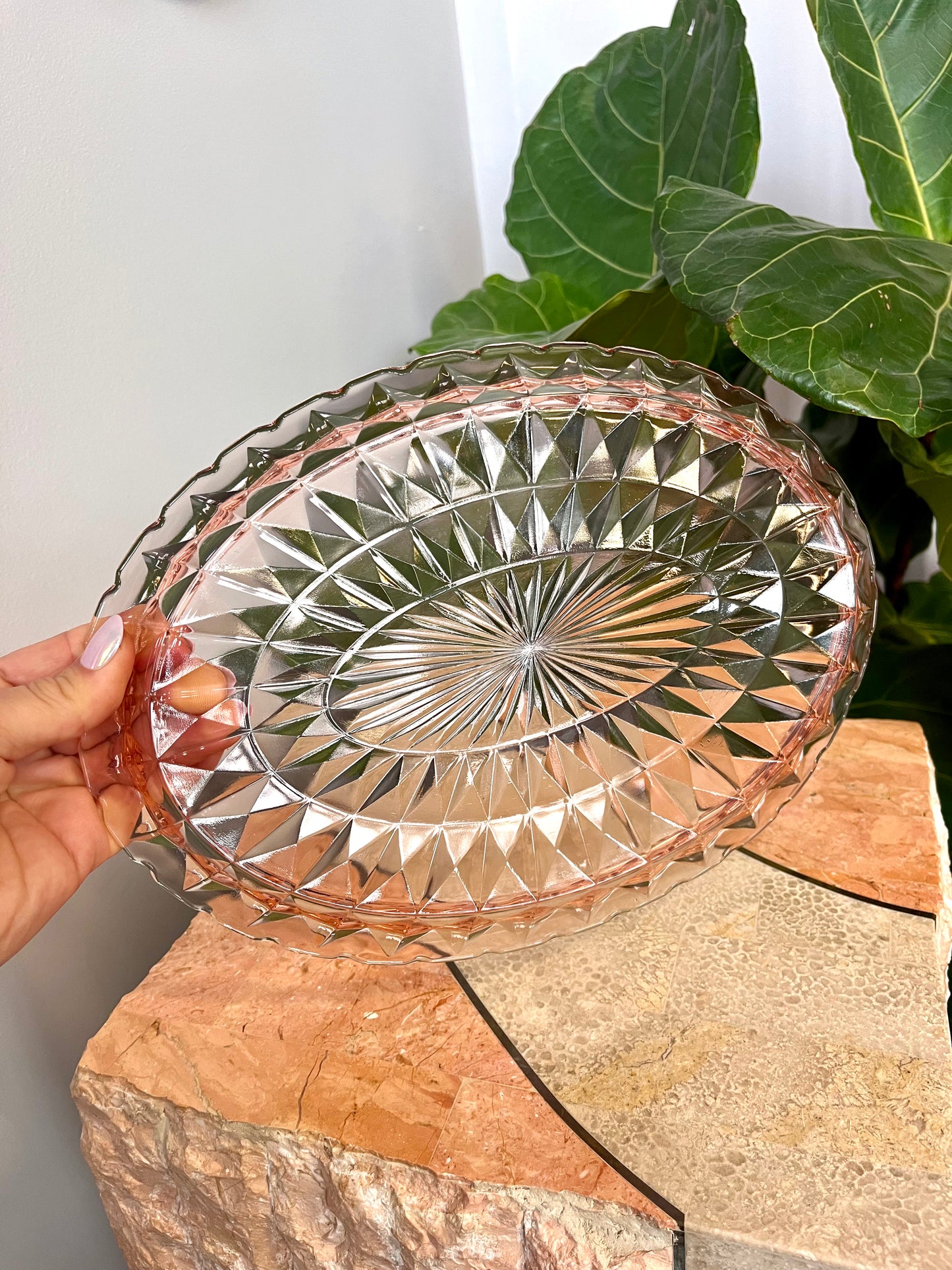 Vintage Jeanette “Windsor Pink” Depression Glass Platter
