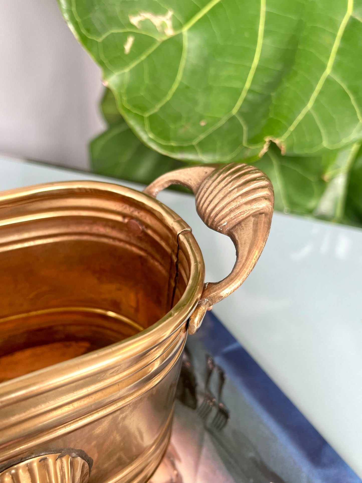 Vintage Brass Shell Planter