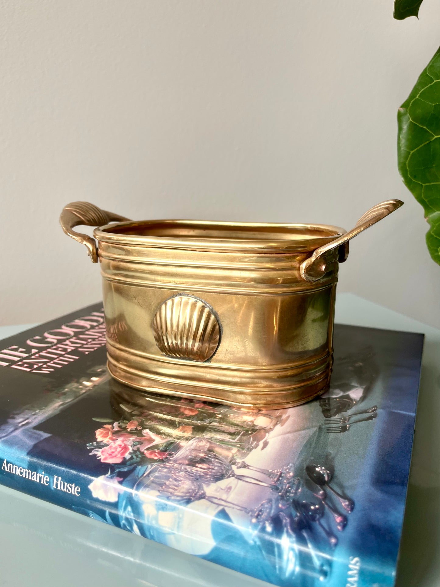 Vintage Brass Shell Planter