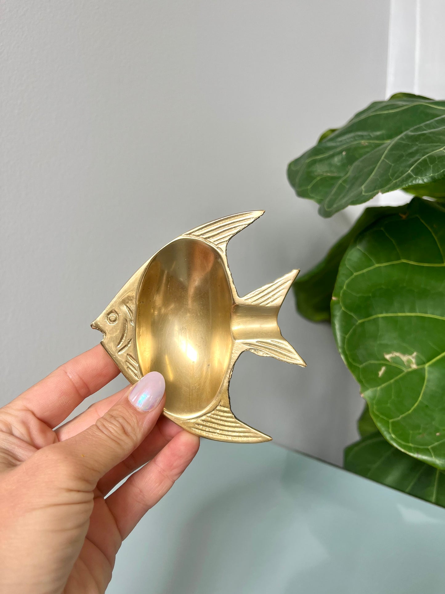 Vintage Brass Fish Ashtray