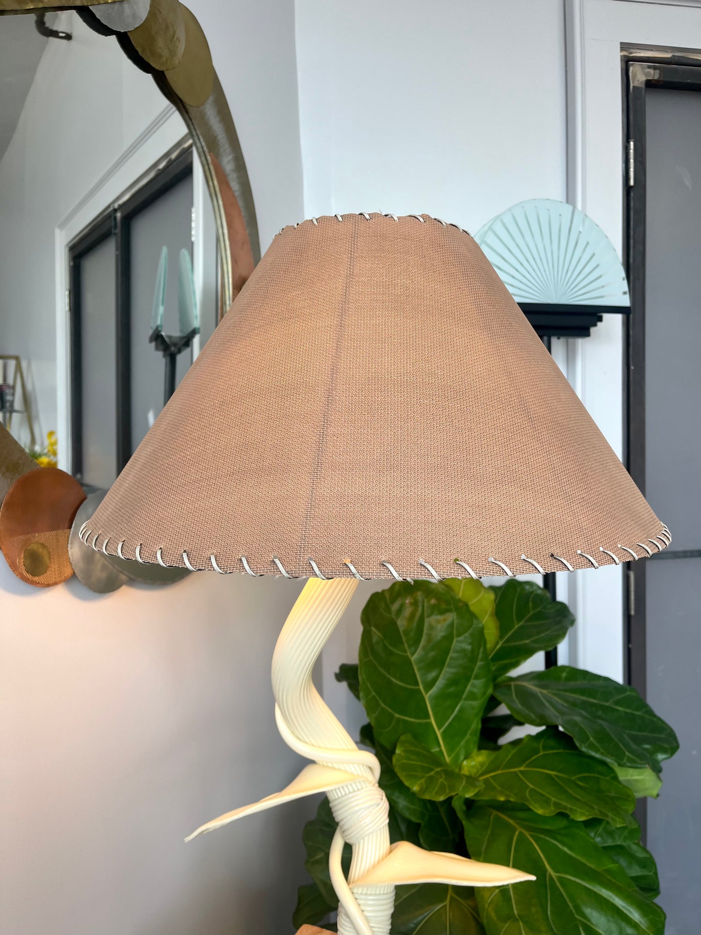 Vintage 1970s Olympia Leaf & Vine Table Lamp
