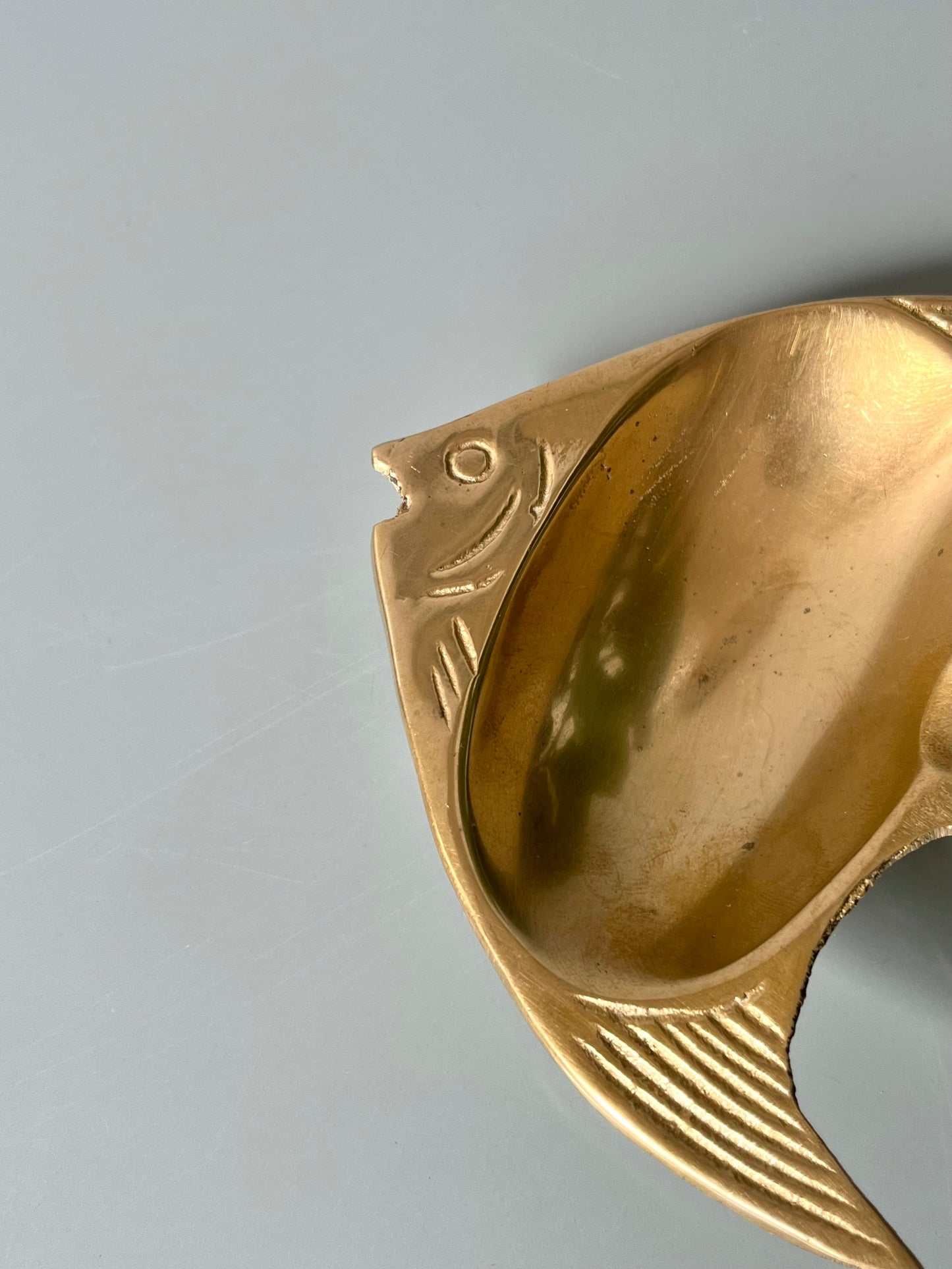 Vintage Brass Fish Ashtray