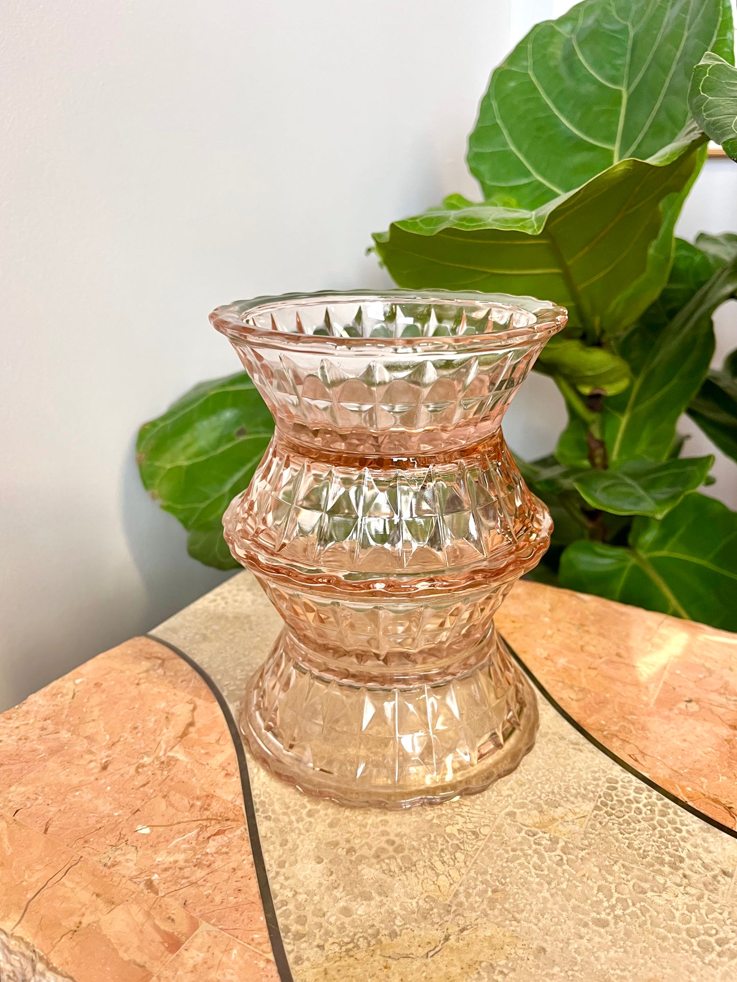 Vintage Jeanette “Windsor Pink” Depression Glass Dessert Bowls