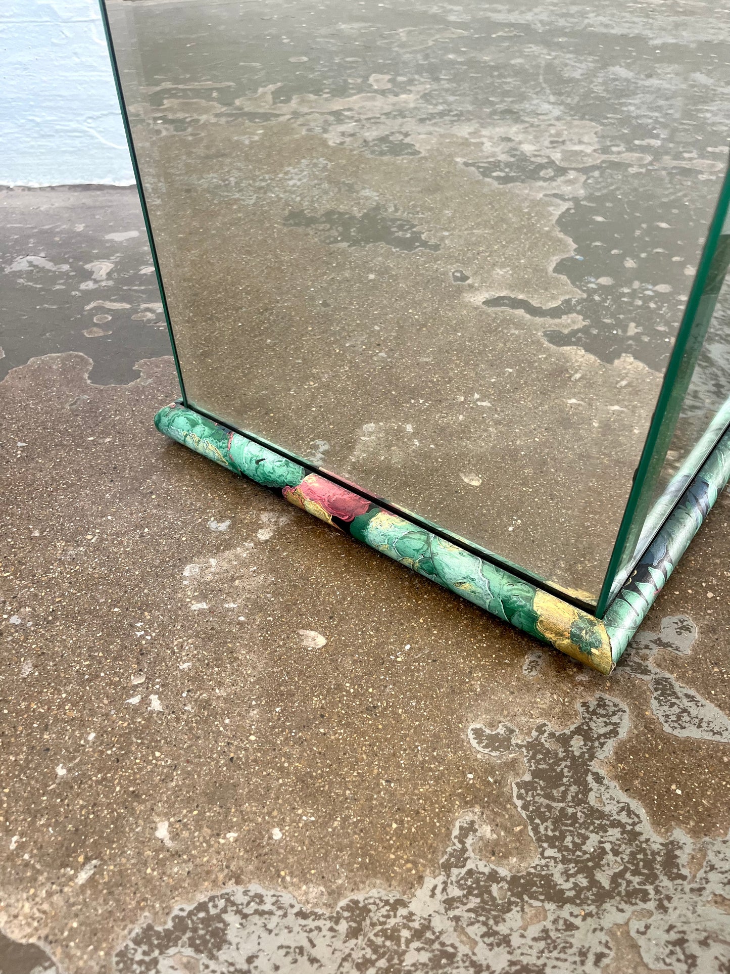 Vintage Mirrored Pedestals with Floral Accents