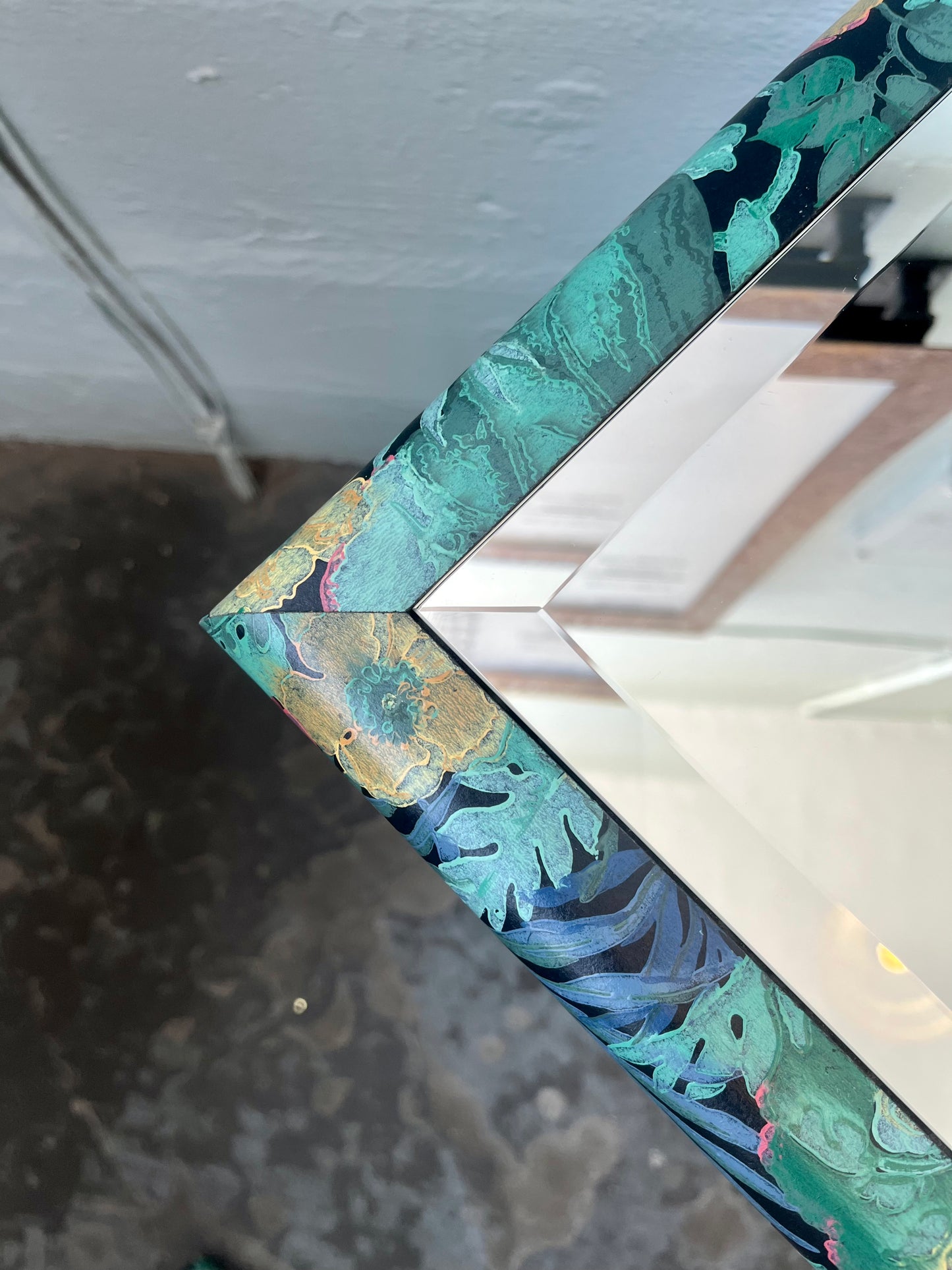 Vintage Mirrored Pedestals with Floral Accents