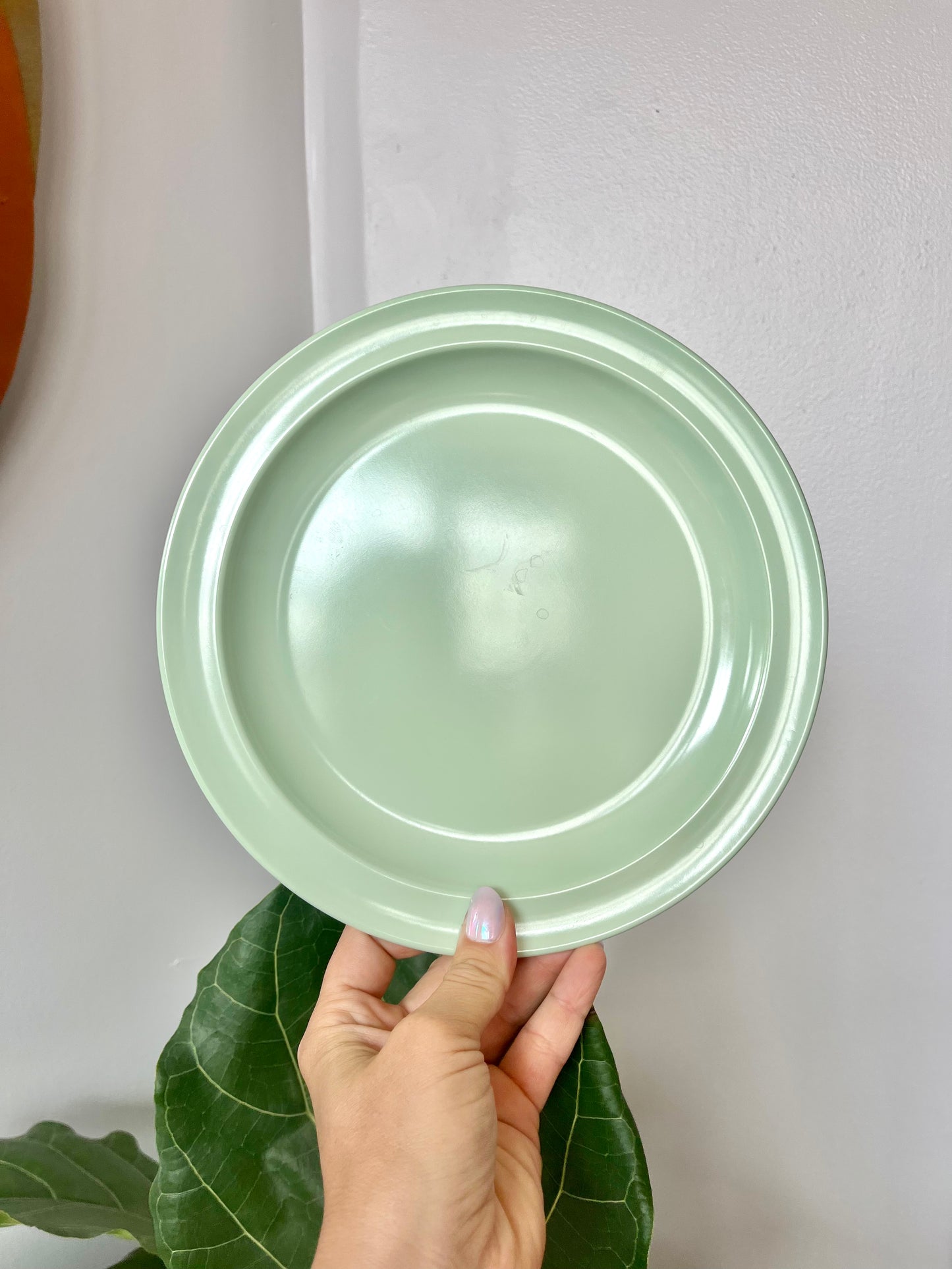 Vintage Mint Green Melmac Picnic Set: Cups and Saucers & Lunch Plates