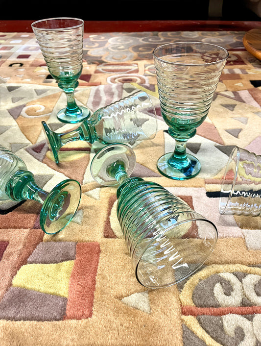Vintage 90s Libbey Sirrus Wine Goblets