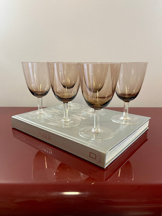 MCM Smokey Taupe Crystal Wine Glasses