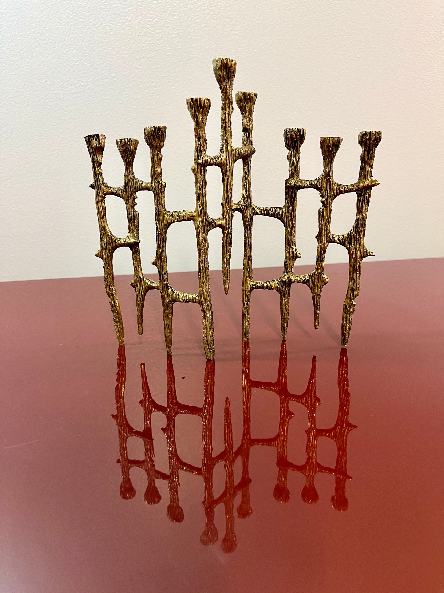 Brutalist Brass Menorah