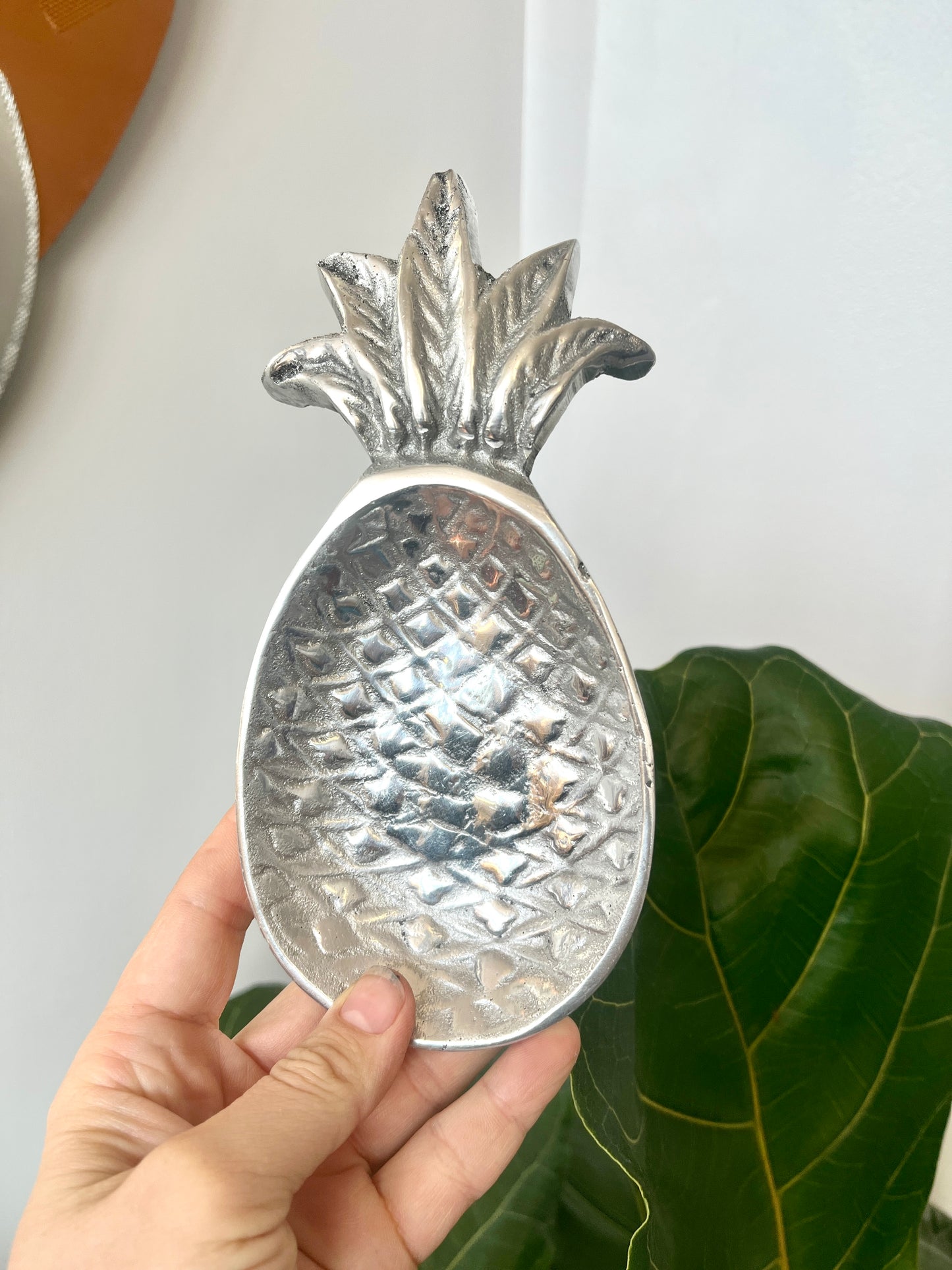 Vintage Pewter Pineapple Trinket Dish