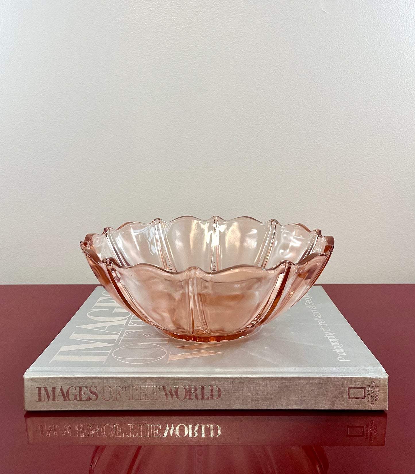Pink Depression Glass Serving Bowl and Platter