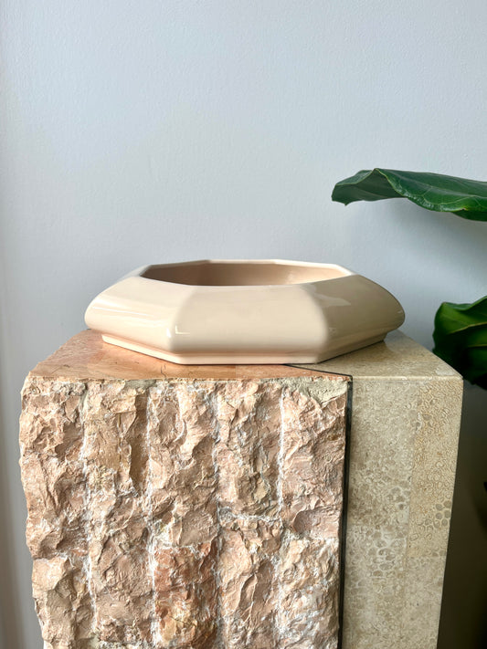 Vintage Octagon Ceramic Console Dish / Planter