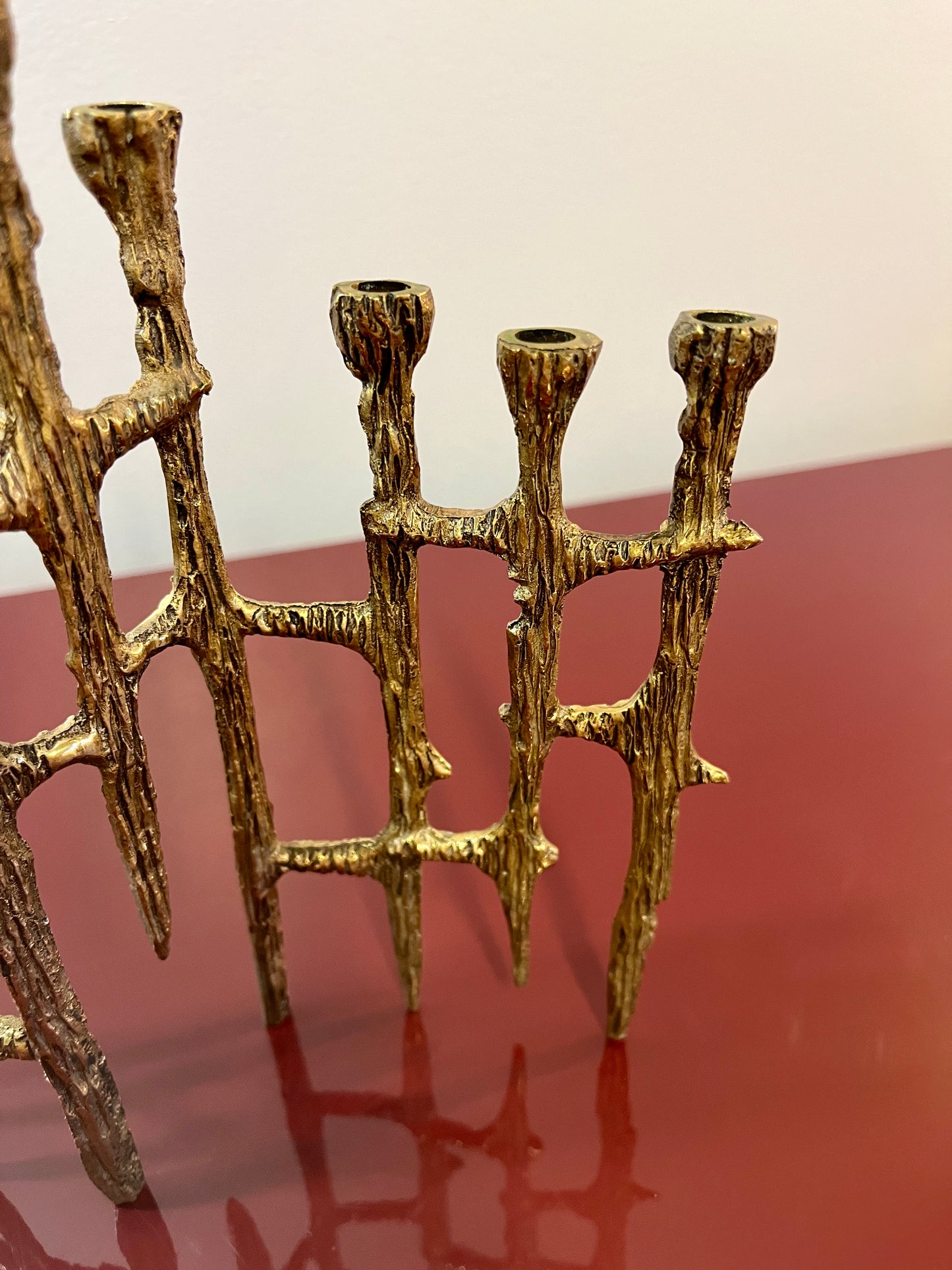 Brutalist Brass Menorah