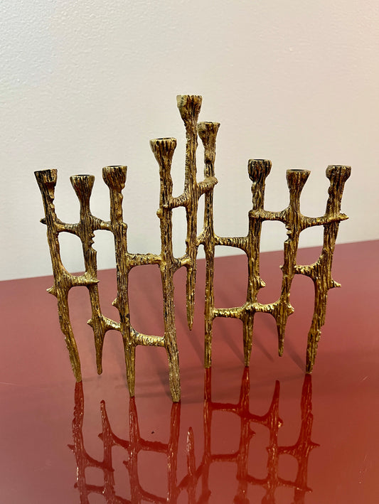 Brutalist Brass Menorah