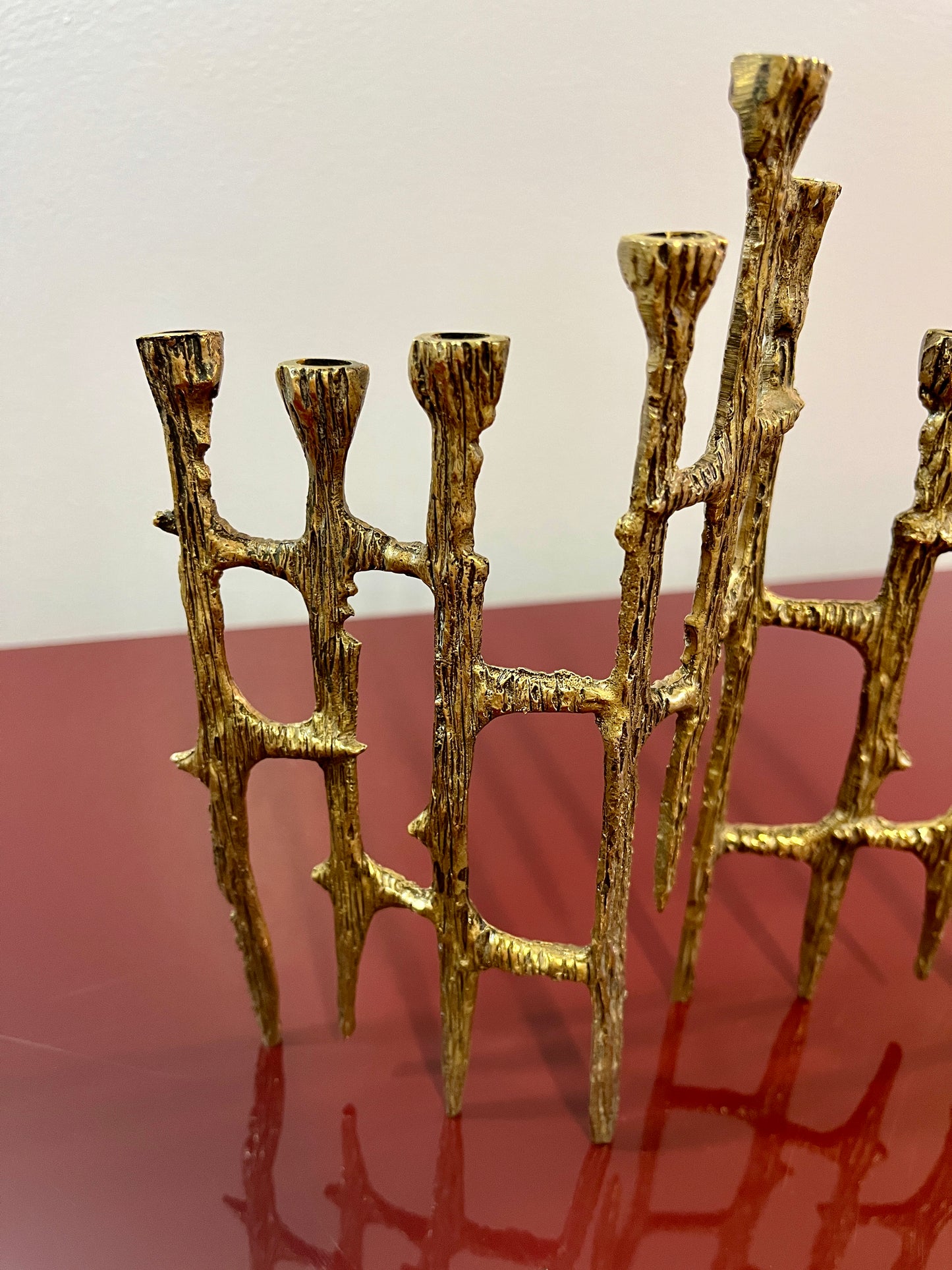 Brutalist Brass Menorah