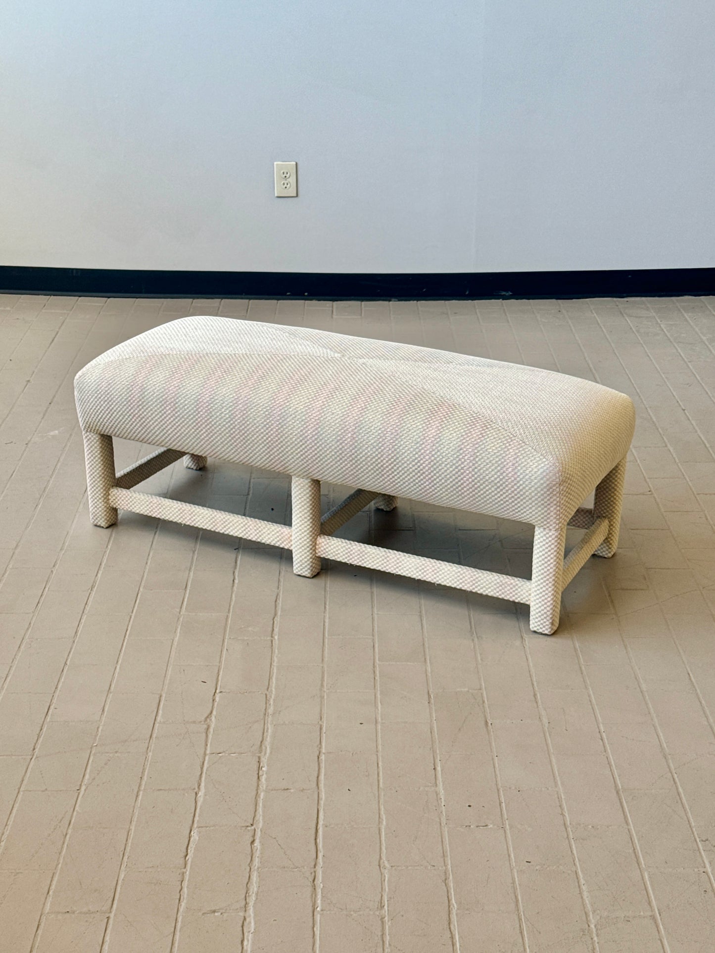 Postmodern Parsons Style Upholstered Bench