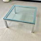 Milo Baughman Style Mid Century Chrome and Glass Coffee Table