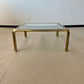 Vintage Brushed Brass & Glass Coffee Table by John Widdicomb