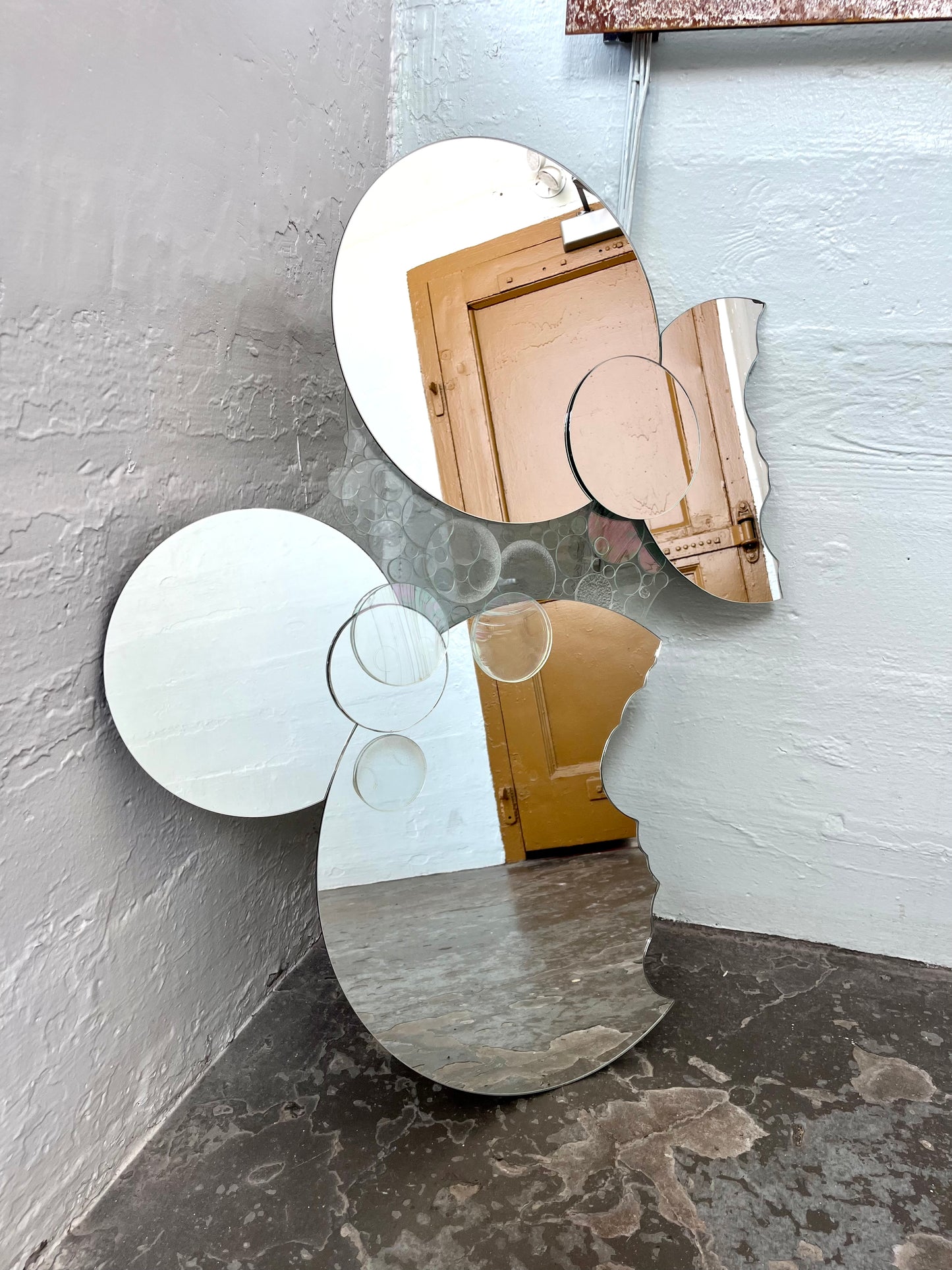 Vintage Artist-made Celestial Stacked Moon Mirror