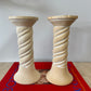 Vintage 1997 Spiral Plaster Candlesticks