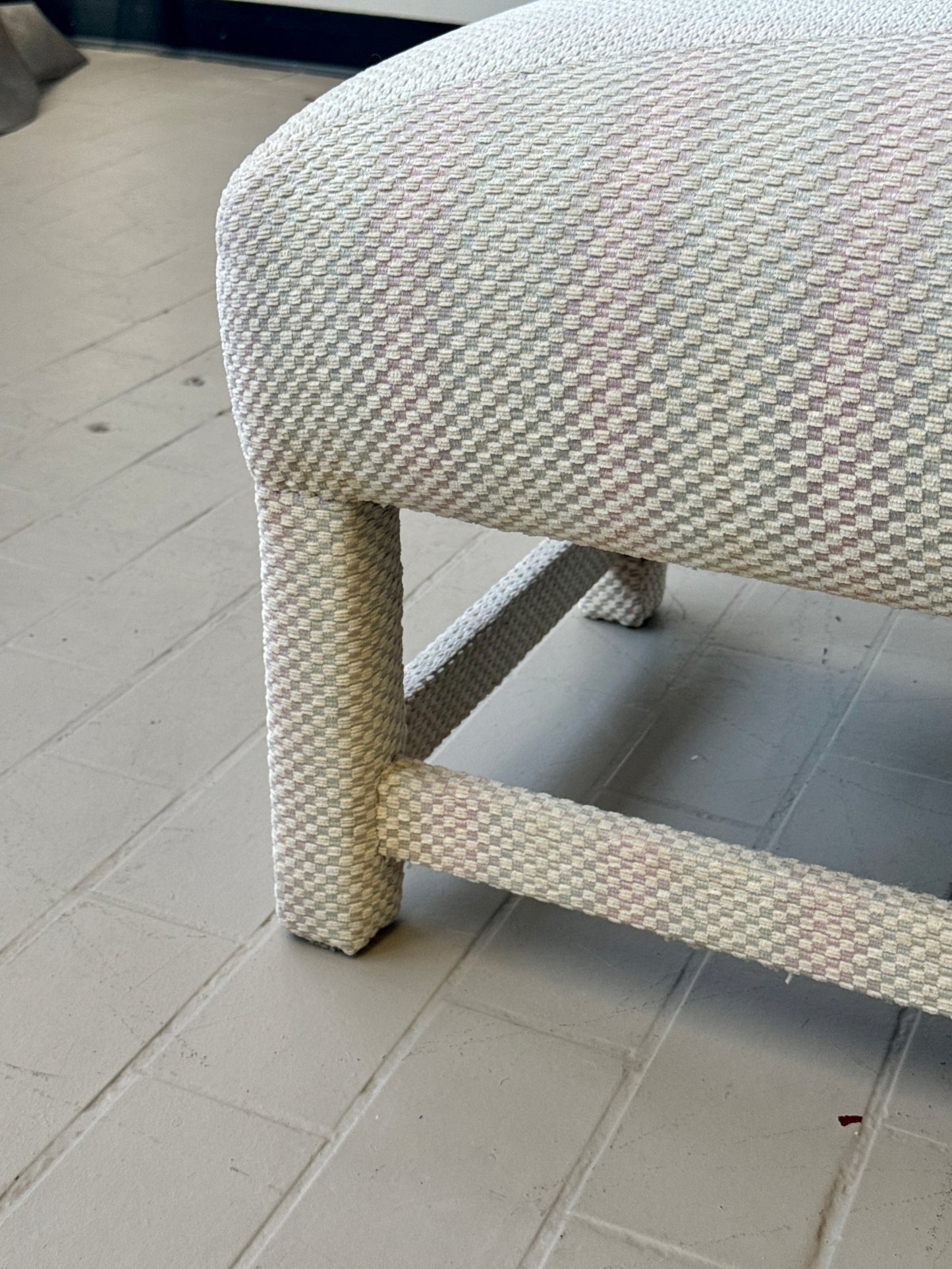 Postmodern Parsons Style Upholstered Bench