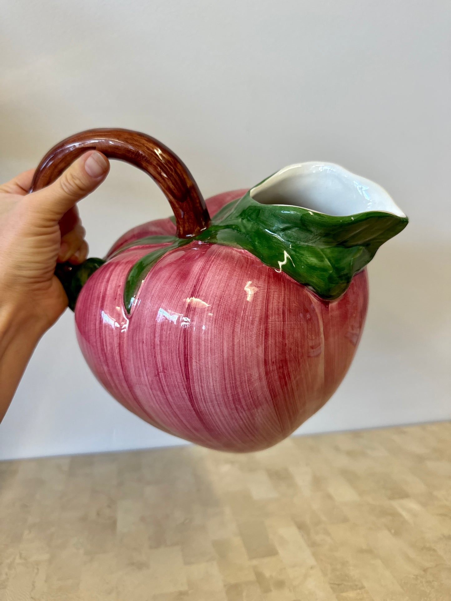 Vintage Hand Painted Ceramic Tomato Pitcher