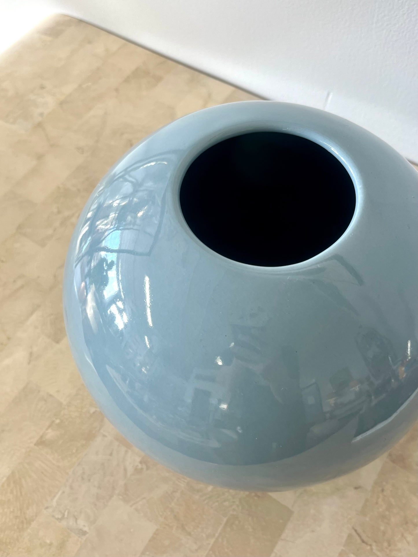 Vintage 1986 Powder Blue Haeger Sphere Vase