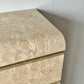 Postmodern Faux Marble Laminate & Brass Waterfall Highboy Dresser