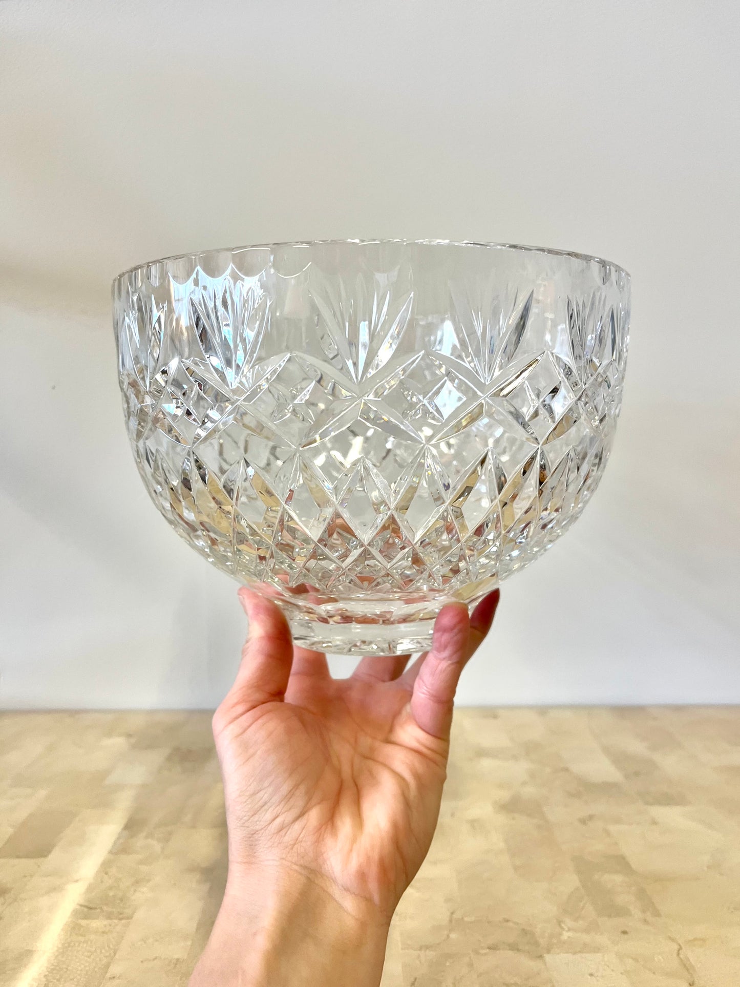 Large Vintage Cut Crystal Bowl