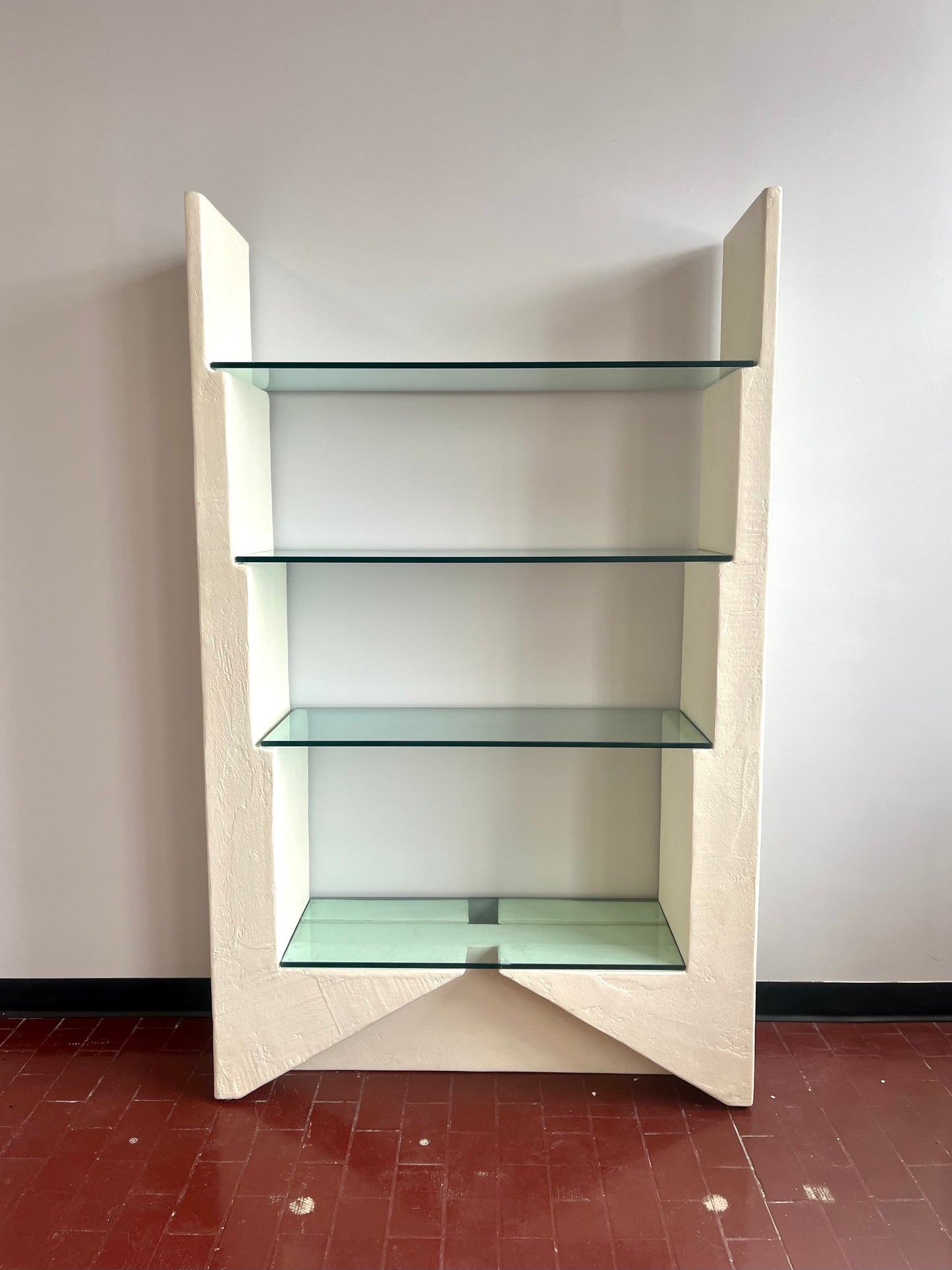 Postmodern Four Tier White Plaster Etagere