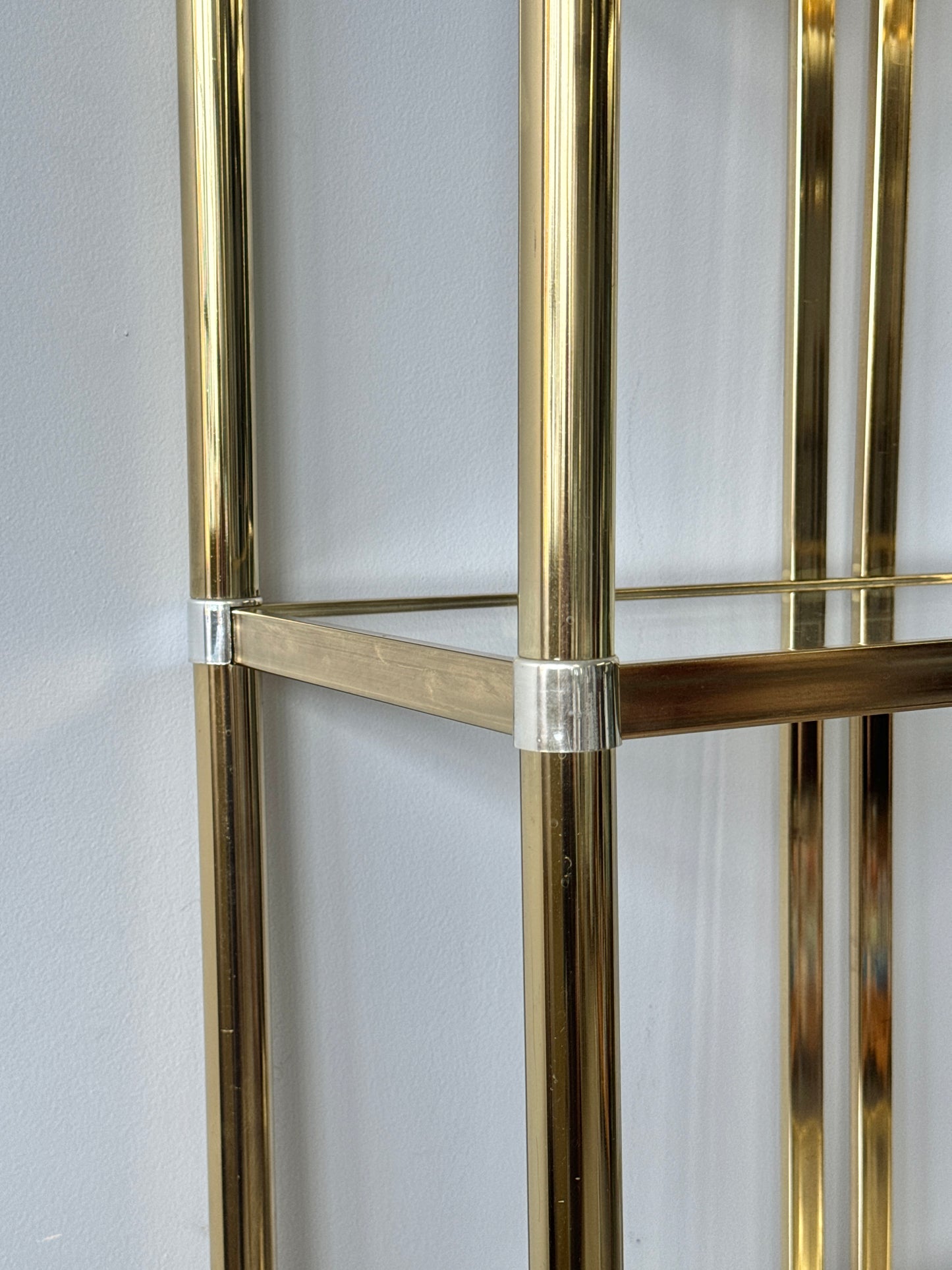 Vintage 80s Deco Style Brass Etagere