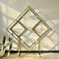 Vintage Diamond Brass and Glass Etagere