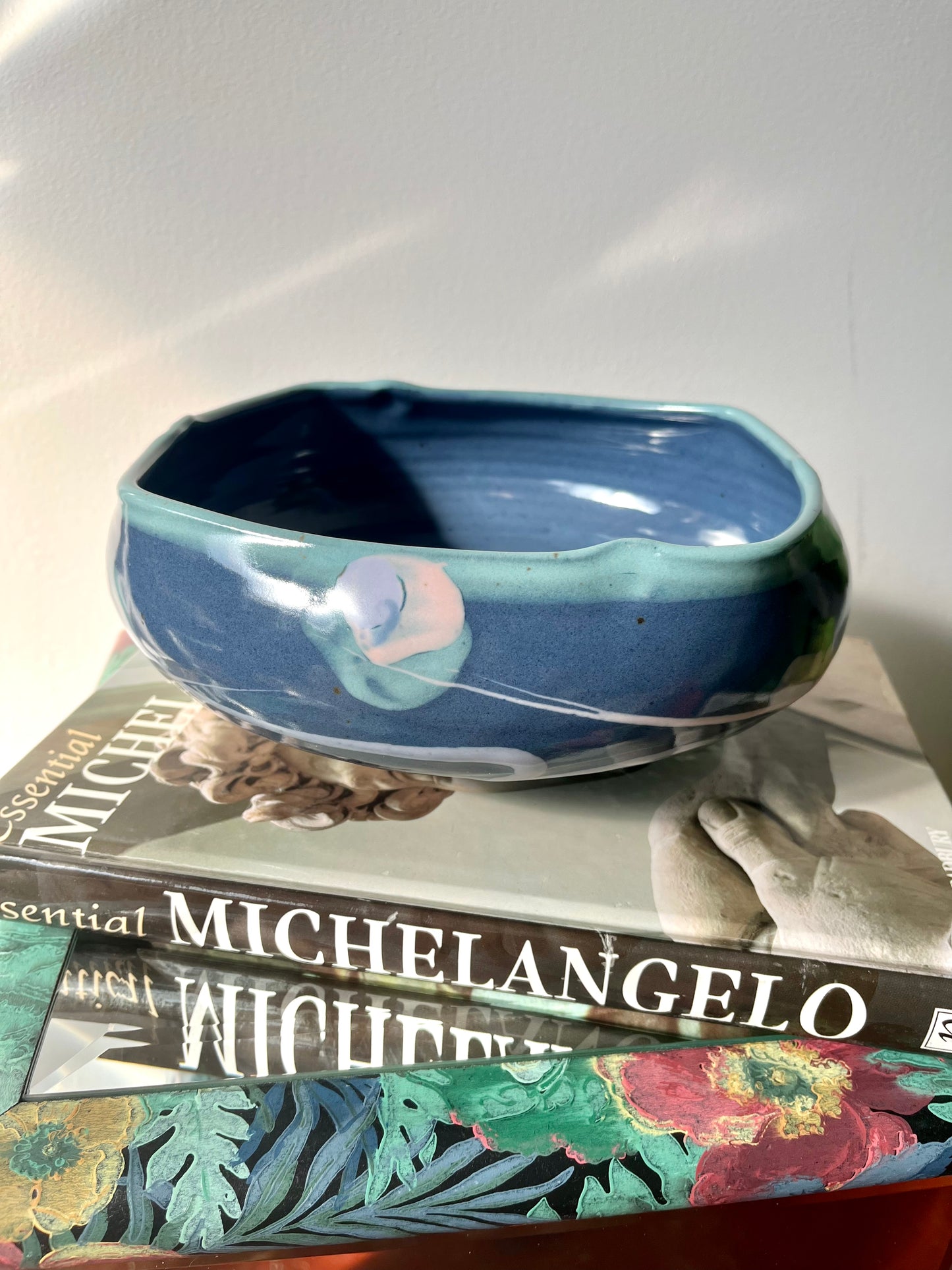 Vintage Studio Pottery Organic Shaped Pedestal Bowl