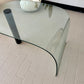 Postmodern Glass and Iron Waterfall Accent Table