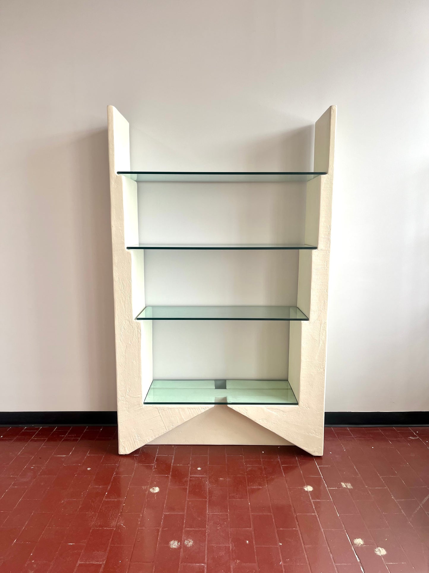 Postmodern Four Tier White Plaster Etagere