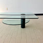 Postmodern Two-tiered Glass Waterfall Coffee Table