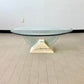 Postmodern Roche Bobois Travertine & Glass Coffee Table