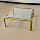 Vintage Brushed Brass & Glass Coffee Table by John Widdicomb