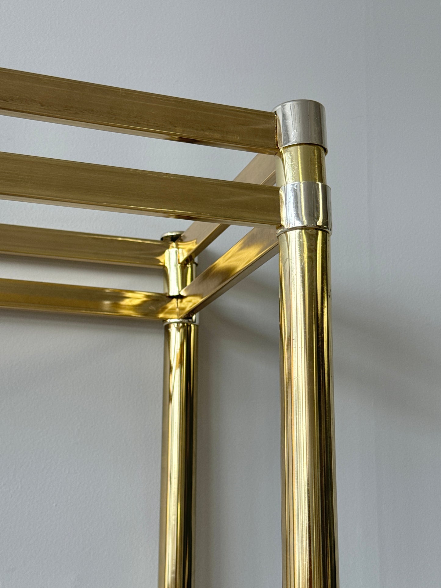 Vintage 80s Deco Style Brass Etagere